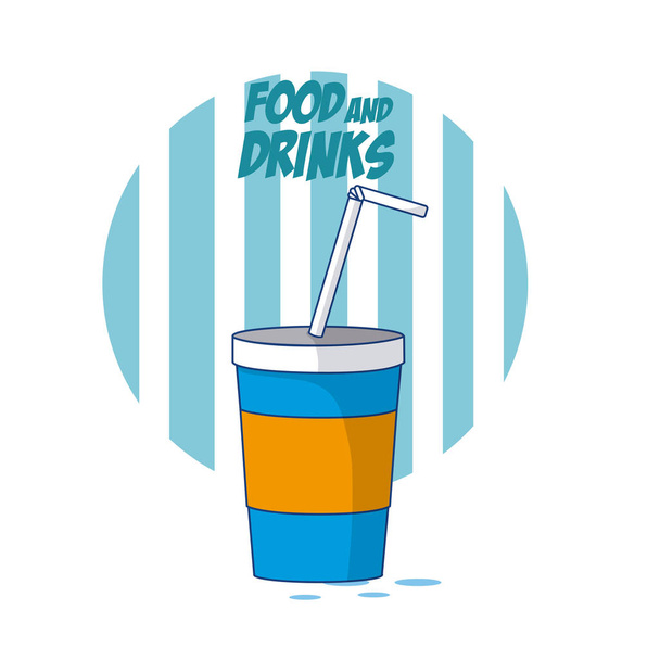 Fría y deliciosa taza de soda vector ilustración diseño gráfico
 - Vector, imagen