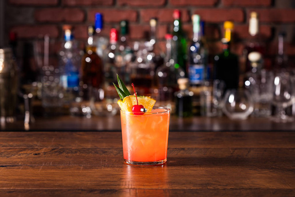 Refreshing Rum Mai Tai Cocktail on a Bar - Фото, зображення