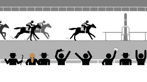 jockeys qualifiés chevauchant des chevaux rapides
. - Vecteur, image