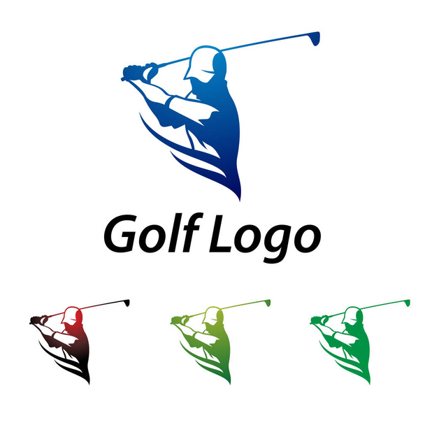 Γκολφ λογότυπο αφηρημένη Swing και να χτυπήσει την μπάλα - Διάνυσμα, εικόνα