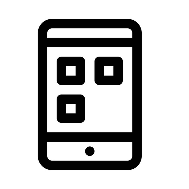 Aplicações móveis no fundo da tela close-up
 - Vetor, Imagem