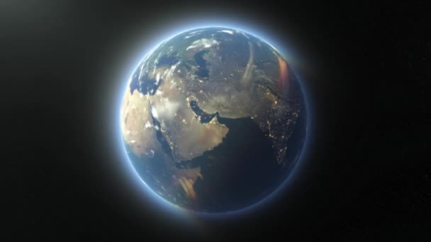 απόδοσης 3D cg χώρο του πλανήτη. Στοιχεία της αυτή εικόνα επιπλωμένα από Nasa. - Πλάνα, βίντεο