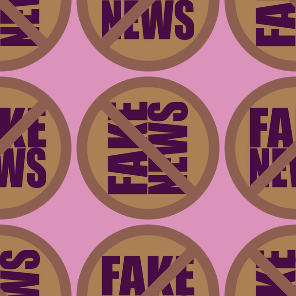 konzeptionelle nahtlose Muster mit Logo Fake News. Globale Probleme der Menschheit. Vektorillustration - Vektor, Bild