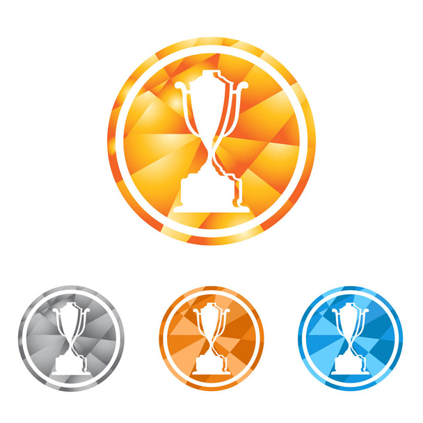 Competition Cup Emblem for Gold, Silver, Bronze Winner - Vector, Image