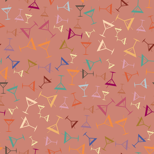 Trópusi koktélok minta, színes varrat nélküli vektoros illusztráció - Vektor, kép