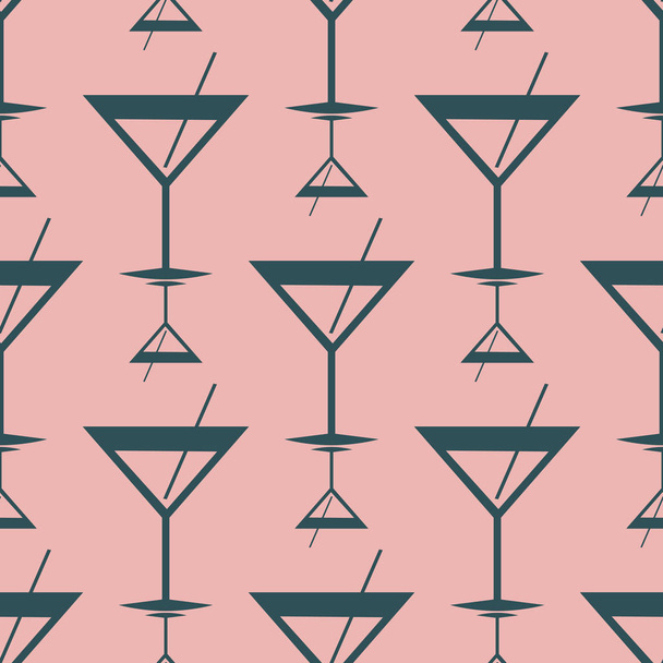 Tropical cocktails pattern, colorful seamless vector illustration - Vector, Image