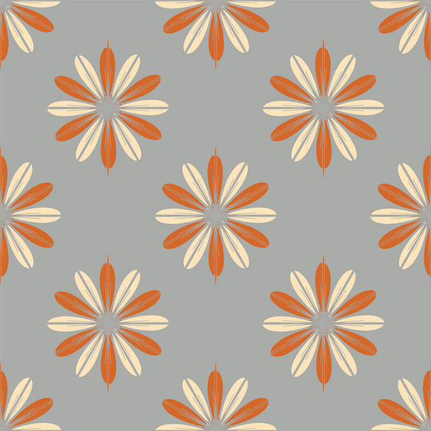  abstrakte geometrische nahtlose Muster mit Blumen als Hintergrund - Vektor, Bild
