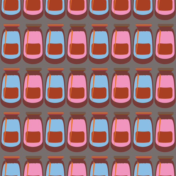 Jars with rustic home canning new seamless pattern for background. - Vector, Image