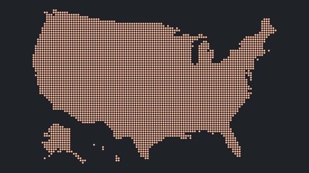 Carte abstraite plate et colorée des USA
. - Photo, image