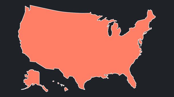 Abstrato plana colorido EUA mapa
. - Foto, Imagem