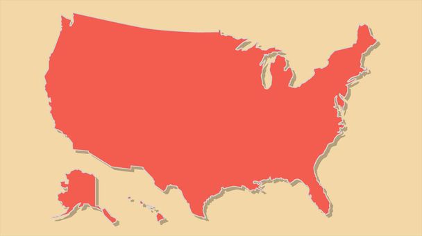 Αφηρημένο επίπεδο πολύχρωμο ΗΠΑ χάρτη. - Φωτογραφία, εικόνα
