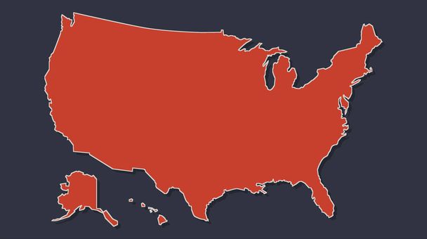 Abstract flat colorful USA map. - Photo, Image