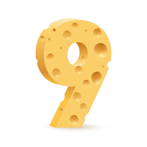 Digit of cheese - Vector, Image