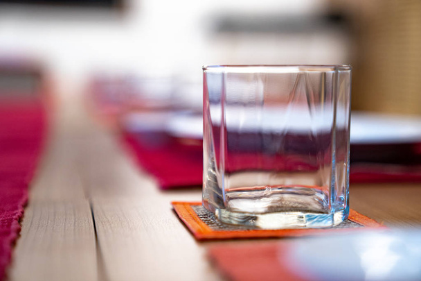 emptry glasses on the Japanese table style. - Foto, imagen