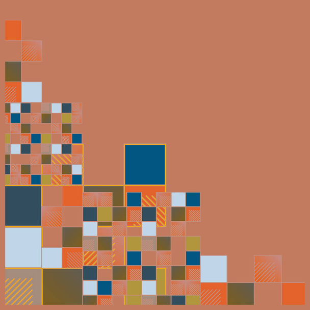 kleurrijke abstracte grafische pixels, vectorillustratie van blokjes, en pleinen - Vector, afbeelding