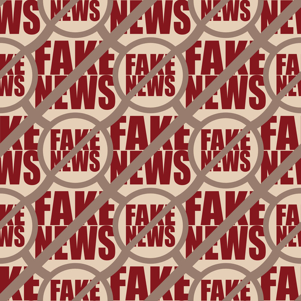 Conceptual seamless pattern with logo fake news. Global problems of humanity. Vector illustration - Vector, Image