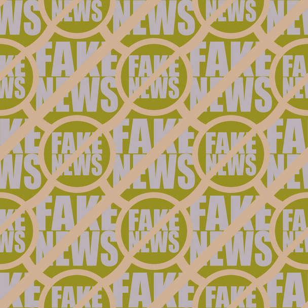 Patrón sin costura conceptual con el logotipo de noticias falsas. Problemas globales de la humanidad. Ilustración vectorial
 - Vector, imagen