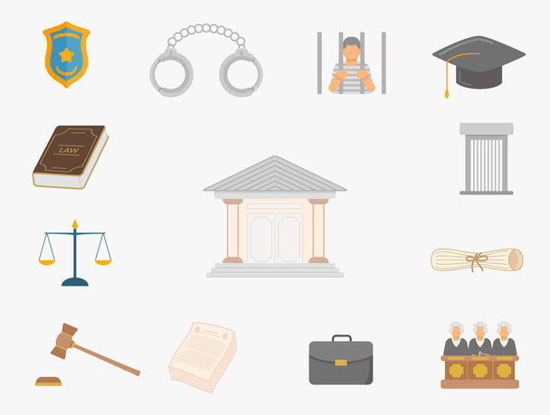 lei estilo doodle com vários objetos sobre leis - ilustração vetorial
 - Vetor, Imagem