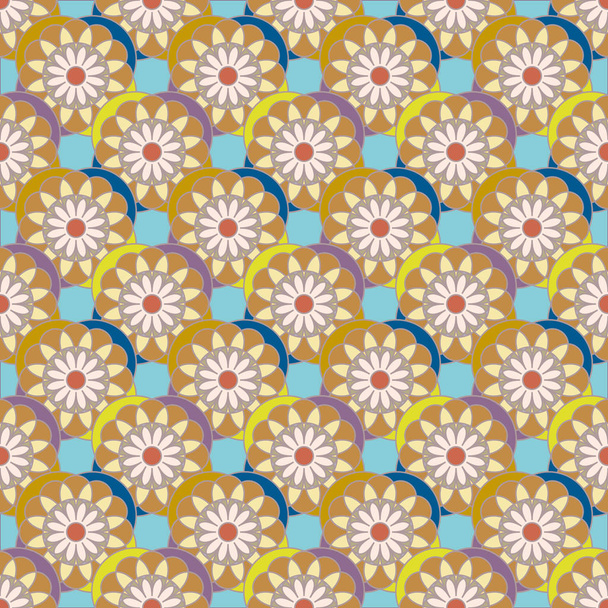  abstract geometric seamless pattern with flowers for background - Vector, Imagen
