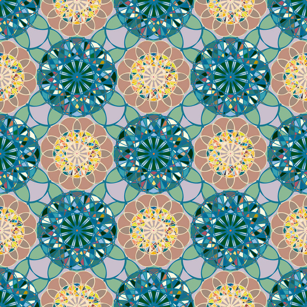 Renkli farklı renk seçenekleri sunan mozaik mandala arka plan - Vektör, Görsel