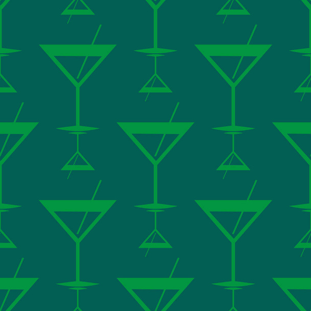 Tropical cocktails pattern, colorful seamless vector illustration - Vector, Image