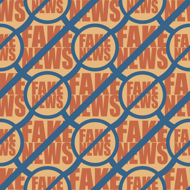 Conceptual seamless pattern with logo fake news. Global problems of humanity. Vector illustration - Vector, Image