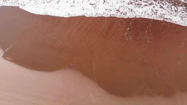 Aerail ドローン、大きな泡、サーフィン スポットで、イタリアのヴィアレッジョ ビーチ朝、トスカーナ ヴェルシリアの海の波 - 映像、動画