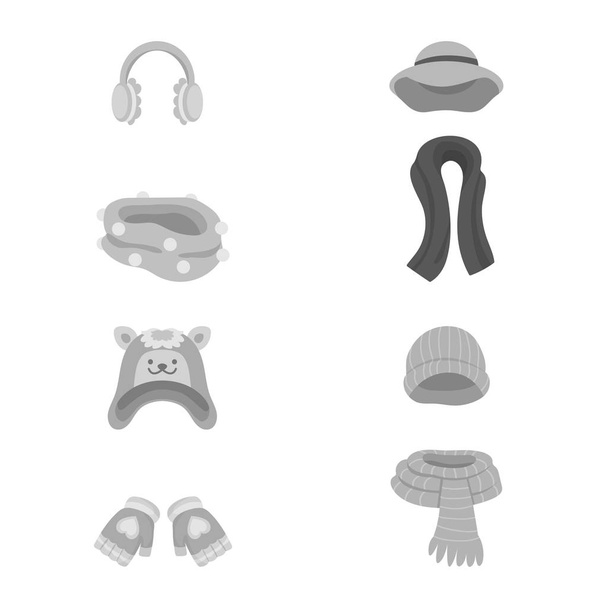 Isolated object of headwear  and fashion  symbol. Set of headwear  and cold stock vector illustration. - Vetor, Imagem