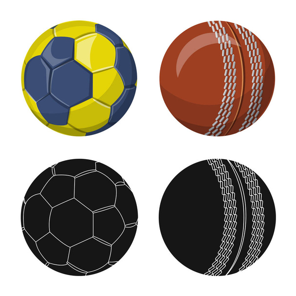 Vector ontwerp van sport en bal logo. Set van sport en atletische voorraad vectorillustratie. - Vector, afbeelding