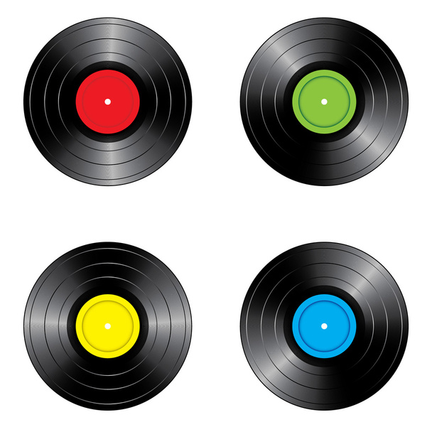 ビニール レコードのセット - ベクター画像