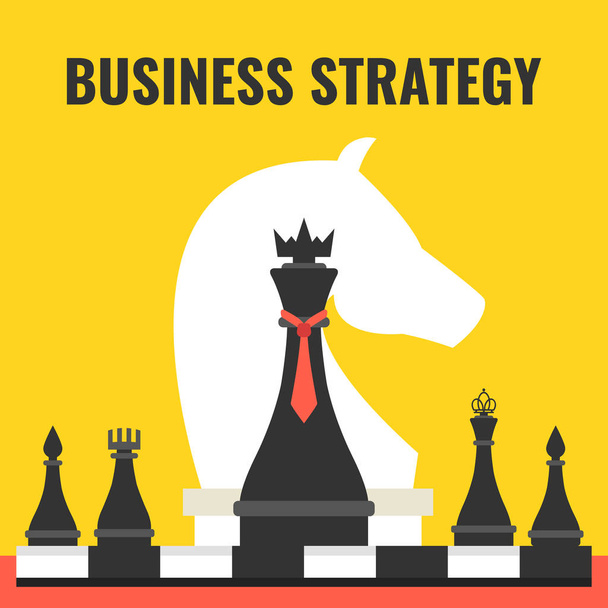 Chess figures, business strategy concept. - Vector, Image
