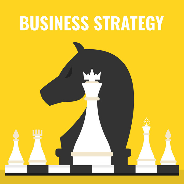 チェス図、ビジネス戦略コンセプト. - ベクター画像
