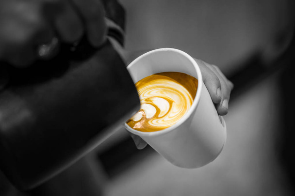 cappuccino and latte art - Фото, зображення