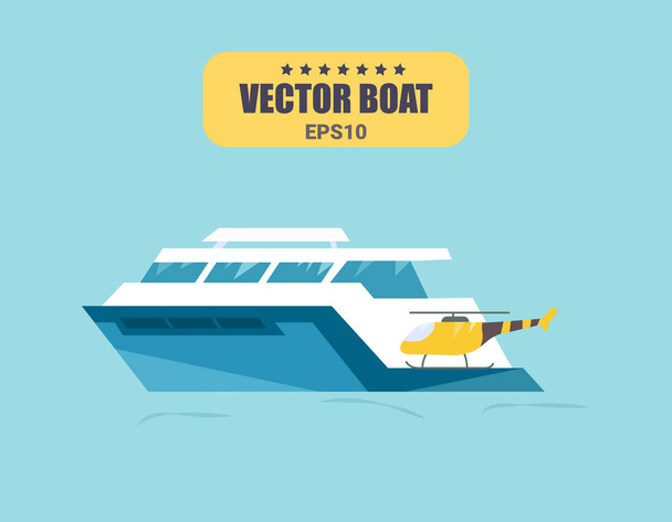 Schiff auf dem Seeweg, Schiffsboote im Vektor - Vektor, Bild