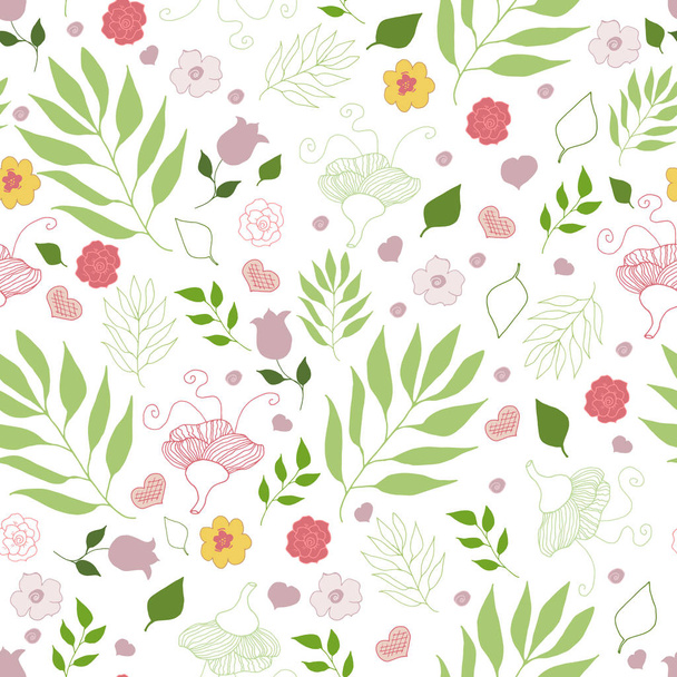 floral seamless pattern vector illustration - Vektör, Görsel