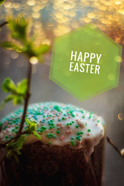 Postkarte frohe Ostern. Glückwunsch zu einem religiösen Feiertag. Orthodoxer Feiertag. - Foto, Bild
