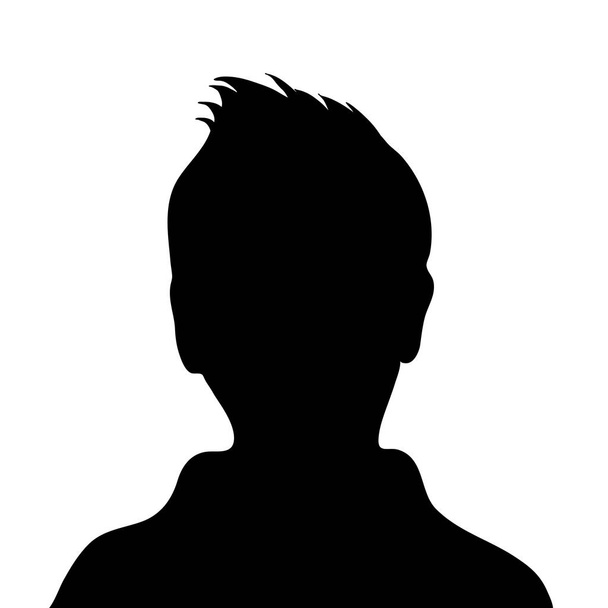 Vektor-Silhouette eines Jungen auf weißem Hintergrund. - Vektor, Bild