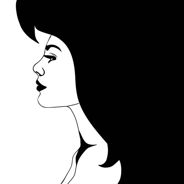 Vector afbeelding van een vrouw gezicht op witte achtergrond. - Vector, afbeelding