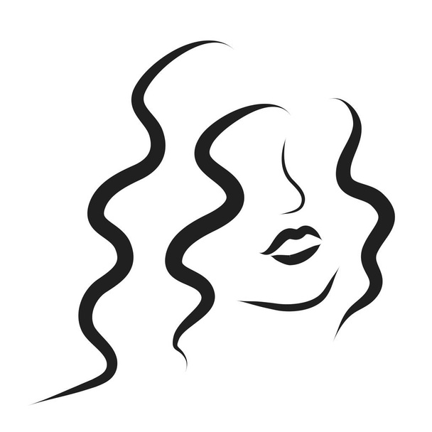 Vector εικονογράφηση της πρόσωπο μιας γυναίκας σε λευκό φόντο. - Διάνυσμα, εικόνα