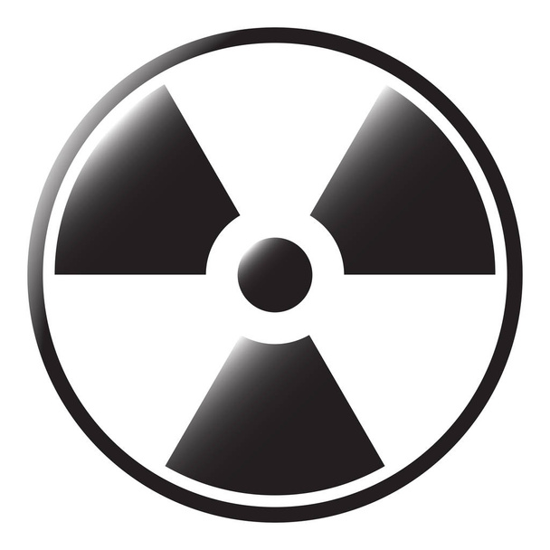 Un simbolo radioattivo isolato su uno sfondo bianco
 - Vettoriali, immagini