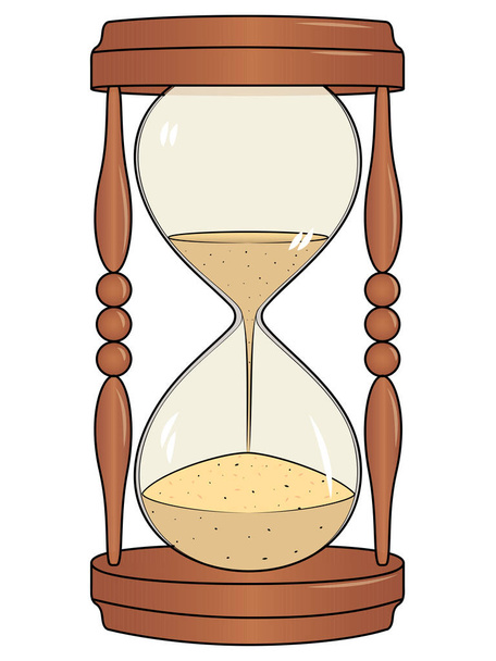 Пісочний годинник, ізольований об'єкт на білому тлі. Вектор - Вектор, зображення