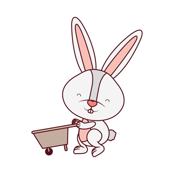 кролик з тачками ізольована іконка
 - Вектор, зображення