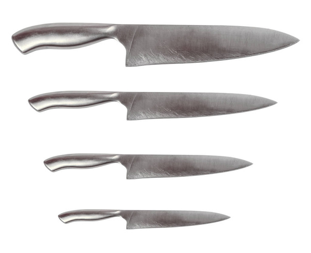Набор ножей изолирован на белом фоне
 - Фото, изображение