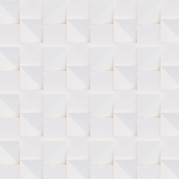 3D pattern made of white and beige geometric shapes, creative background or wallpaper surface made of light and shadow. Futuristic seamless decorative abstract texture design, simple graphic elements - Photo, image