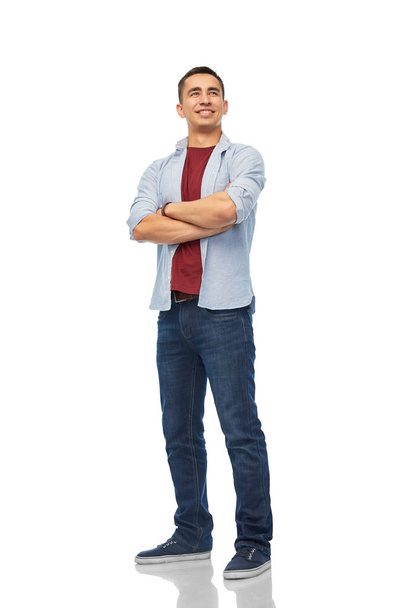 smiling young man over white background - Foto, Imagem