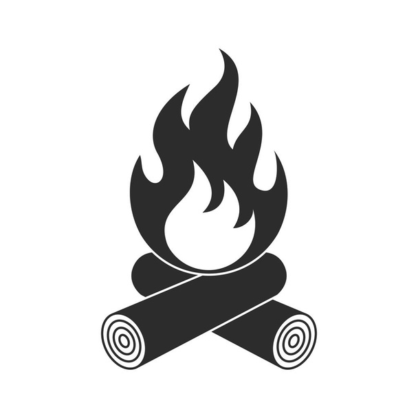 Lagerfeuer-Symbol isoliert auf weißem Hintergrund. Vektorillustration. - Vektor, Bild