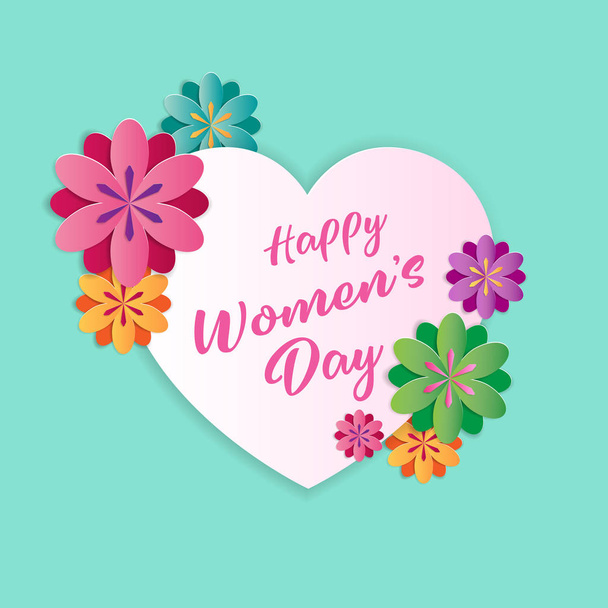 March 8 Happy international women day with trendy design. For invitation, greeting card, booklet, leaflet, magazine, brochure. Vector illustration. - Vecteur, image