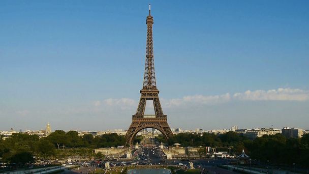 Eiffel-torony idő telik el a nap idő - Felvétel, videó