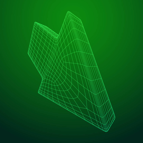Wireframe arrow low poly - Vector, afbeelding