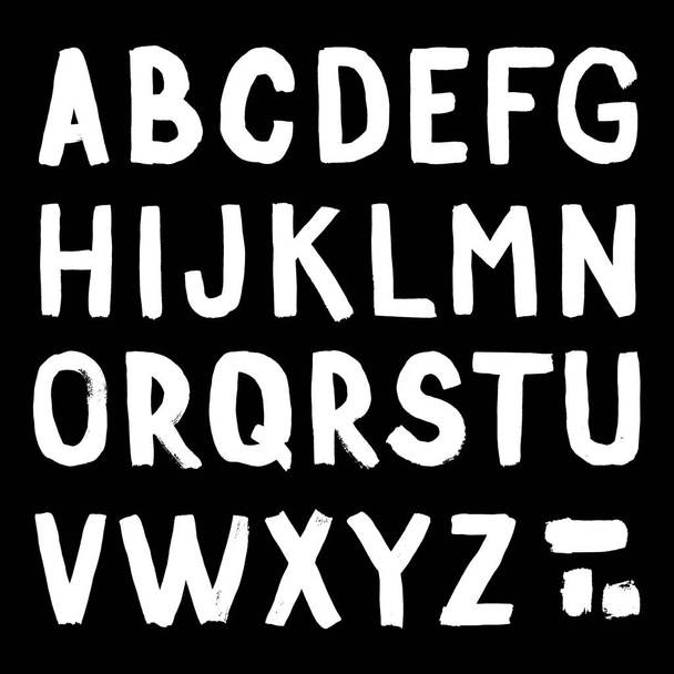 Met de hand getekend alfabet. Kalligrafie lettertype. Moderne borstelbelettering. Grunge stijl alfabet. - Vector, afbeelding